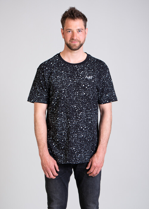 Aight* T-Shirt - OG Emb Space Splatter cosmo black L
