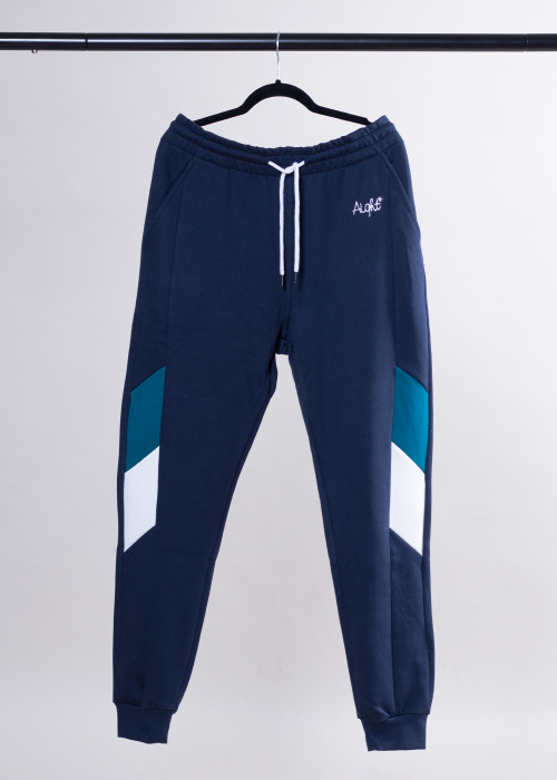 Aight* Sweatpant - "Shared" navy / teal / creme white