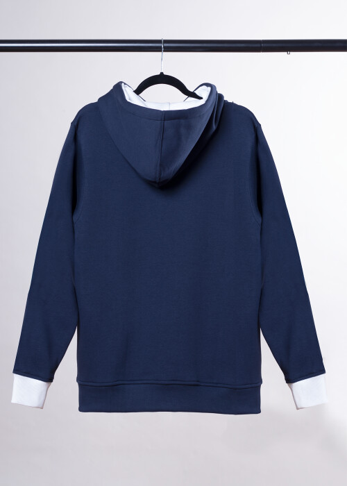 Aight* Hoodie - Shared navy / teal / creme white M