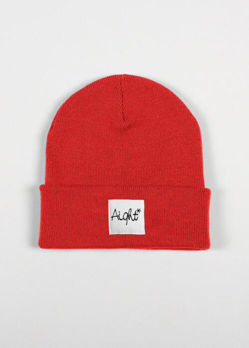 Aight* Beanie "OG Patch white" red