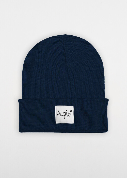 Aight* Beanie "OG Patch white" navy