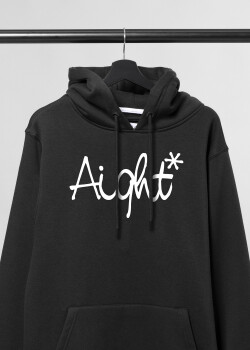 Aight* Hoodie - "OG Logo" black white XS