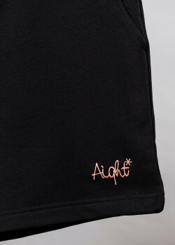 Aight* Sweatshort - "OG Emb" black pastell orange