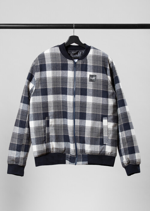 Aight* Flanell Bomber Jacket - "OG Logo" navy white