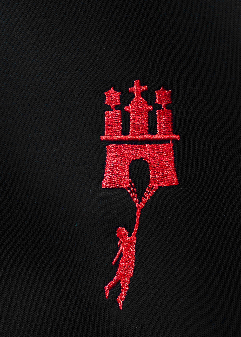 Aight* Hoodie - "Flying" black cherry red L
