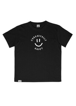 Aight* T-Shirt - "Chronically Happy" black white