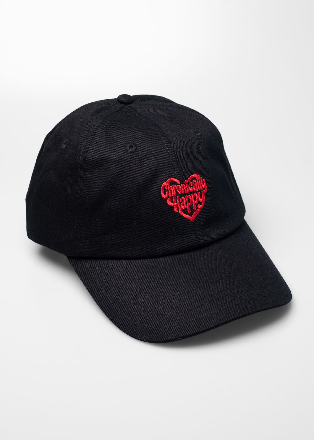 Aight* Dad Hat - "Chronically Happy" black red