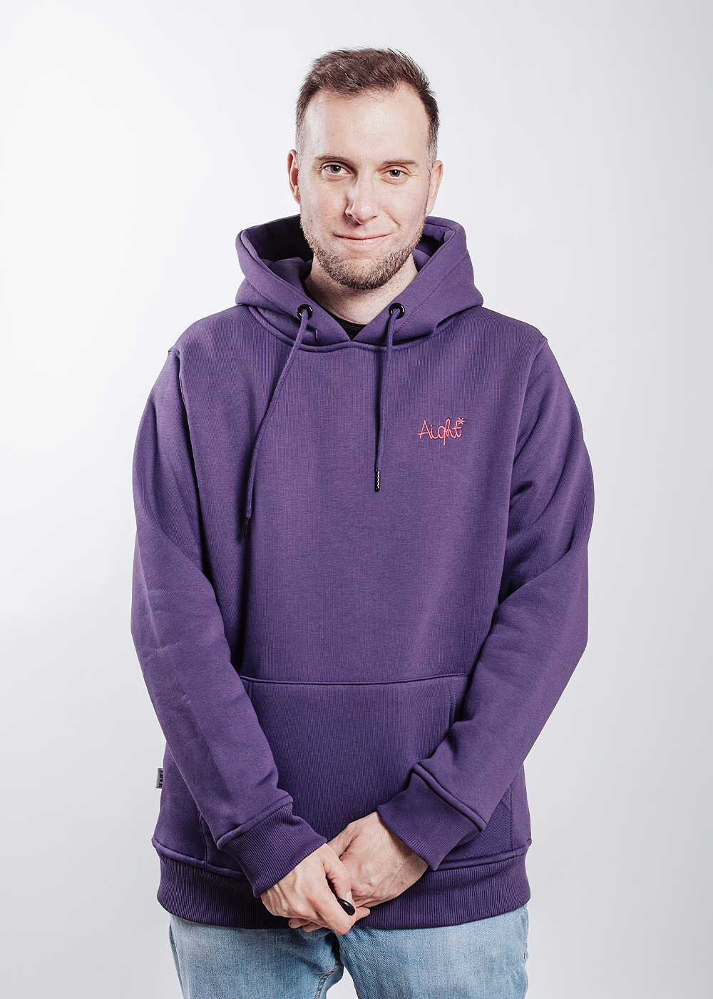 Aight* Hoodie - "OG Emb" black berry