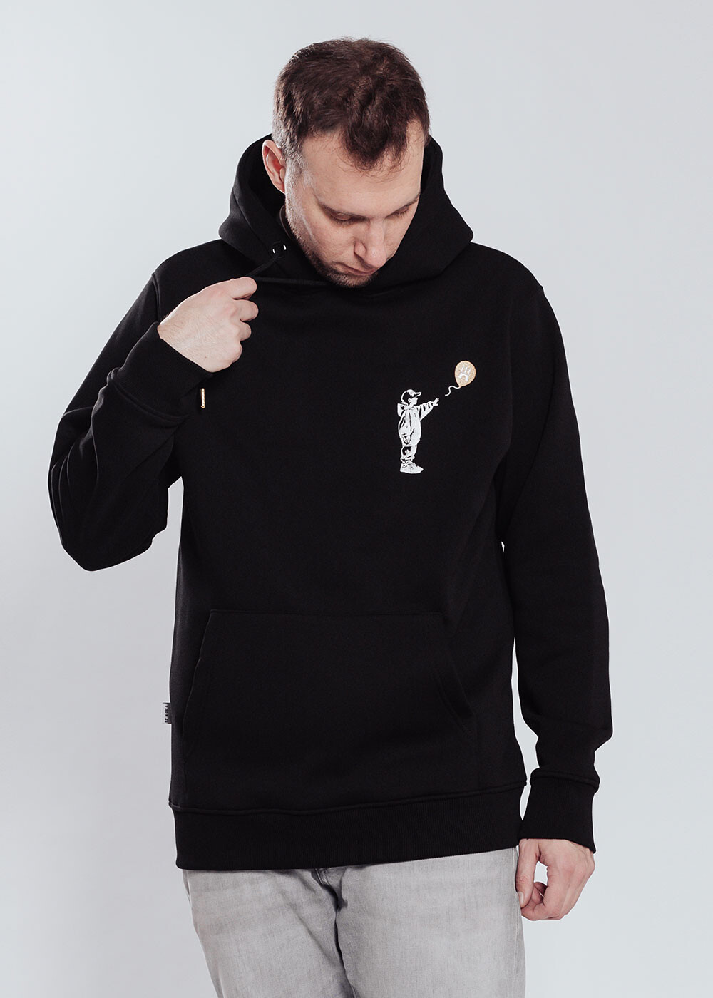 Aight* Hoodie - &quot;Balloon Kid&quot; black gold