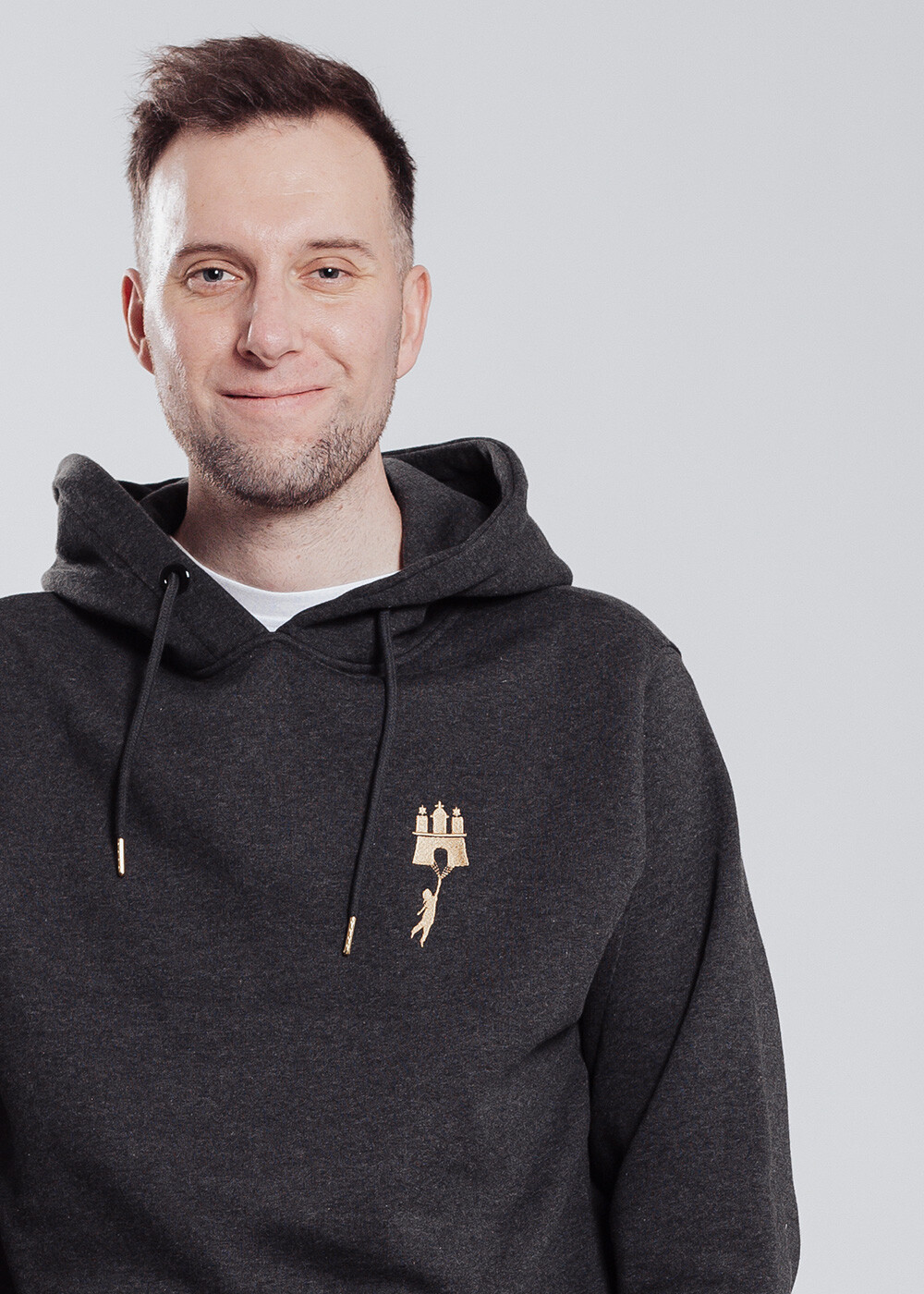 Aight* Hoodie - "Flying" anthrazit gold