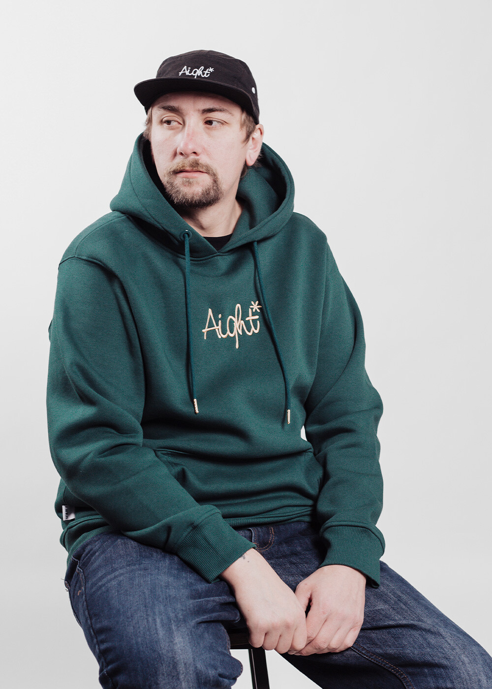 Aight* Hoodie - &quot;OG Center&quot; dark green
