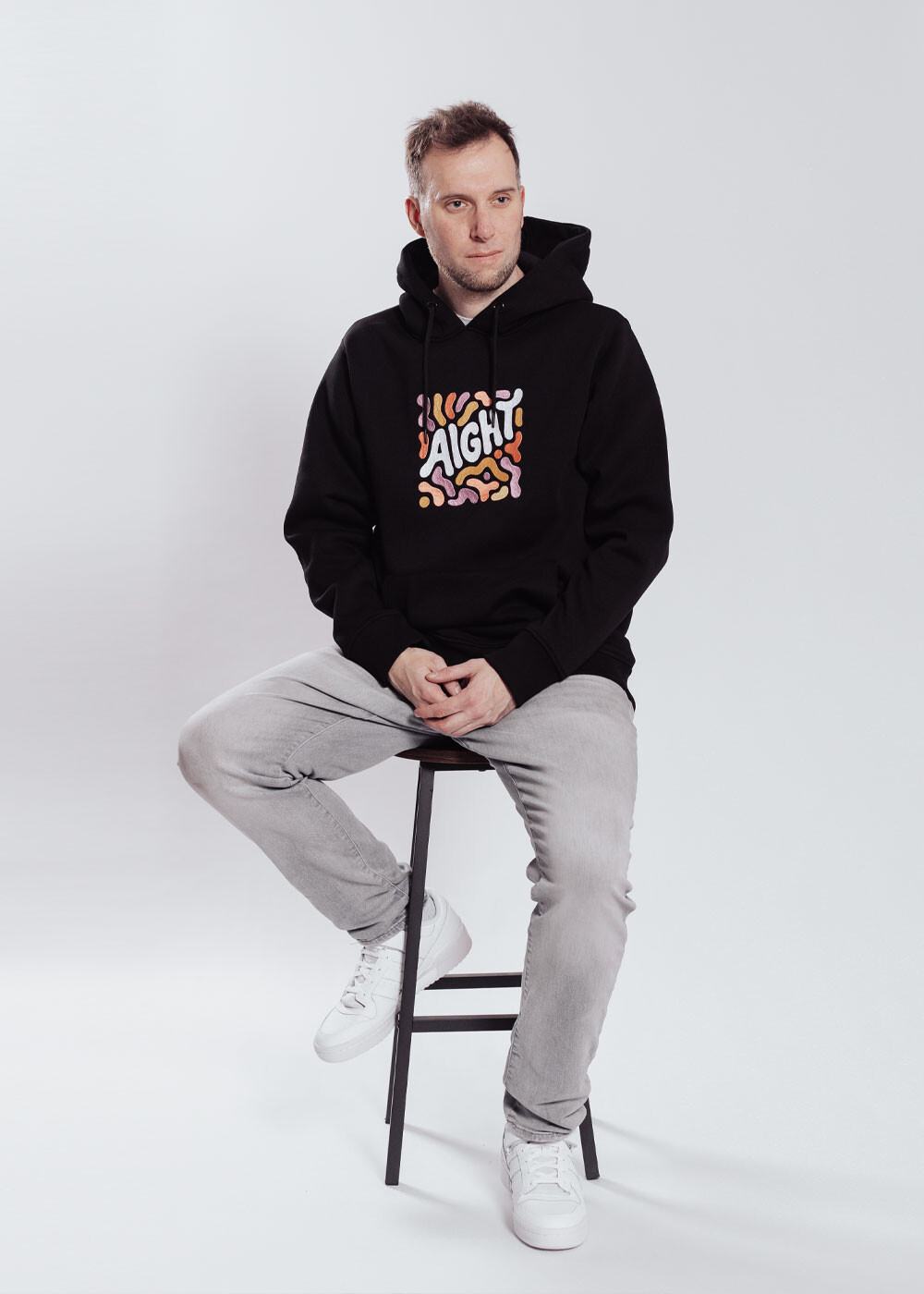Aight* Hoodie - &quot;Bounce&quot; black