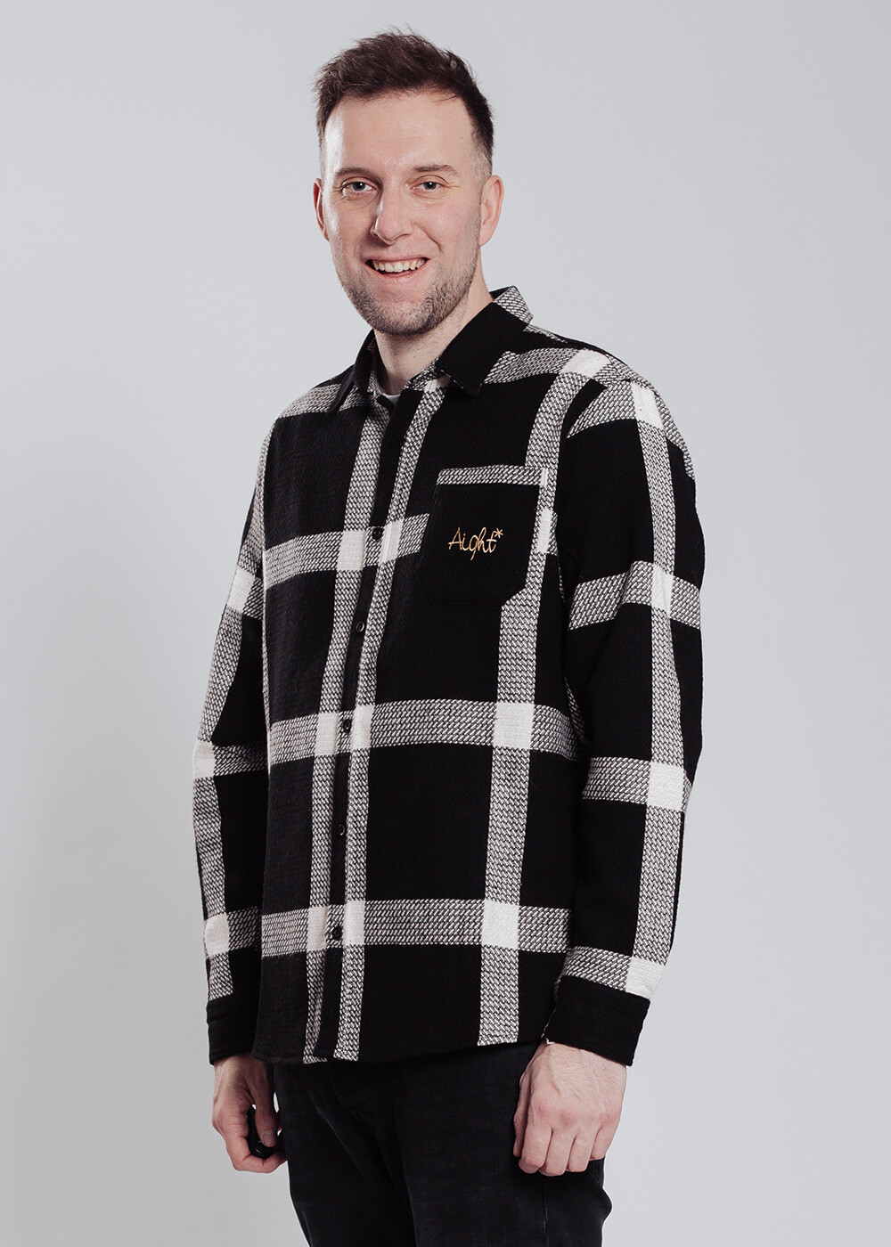 Aight* Hemd - "OG Emb" flanell black