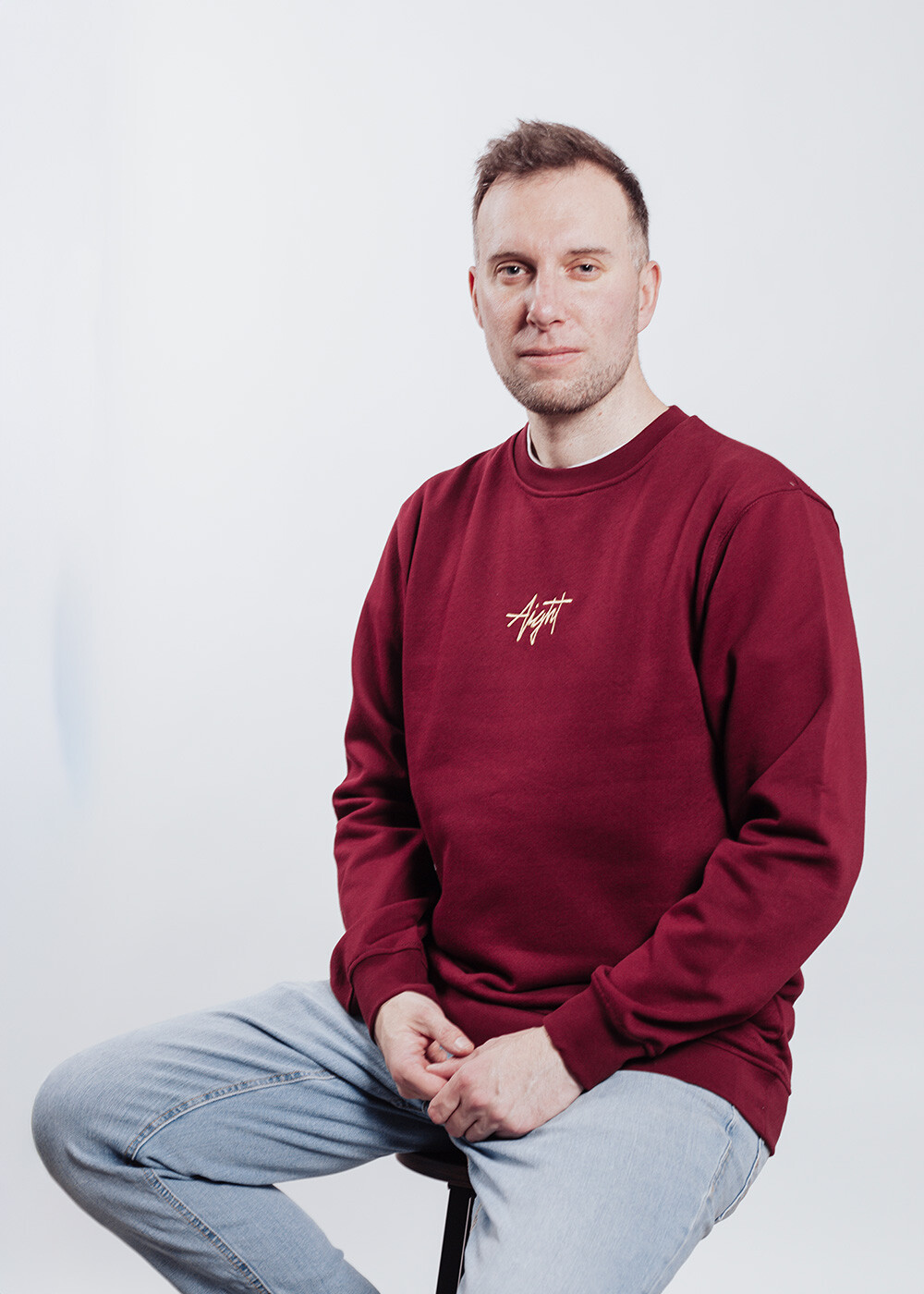 Aight* Sweatshirt - "Tag" maroon gold