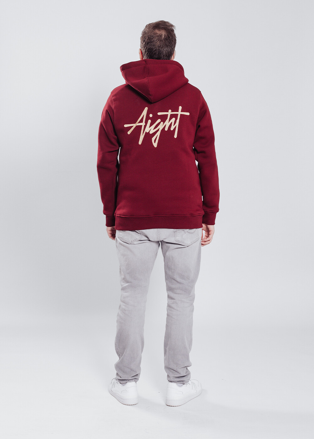 Aight* Hoodie - "Full Tag Logo " maroon gold