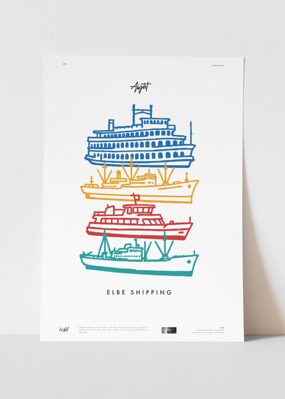 Aight* Poster "Elbe Shipping" A2