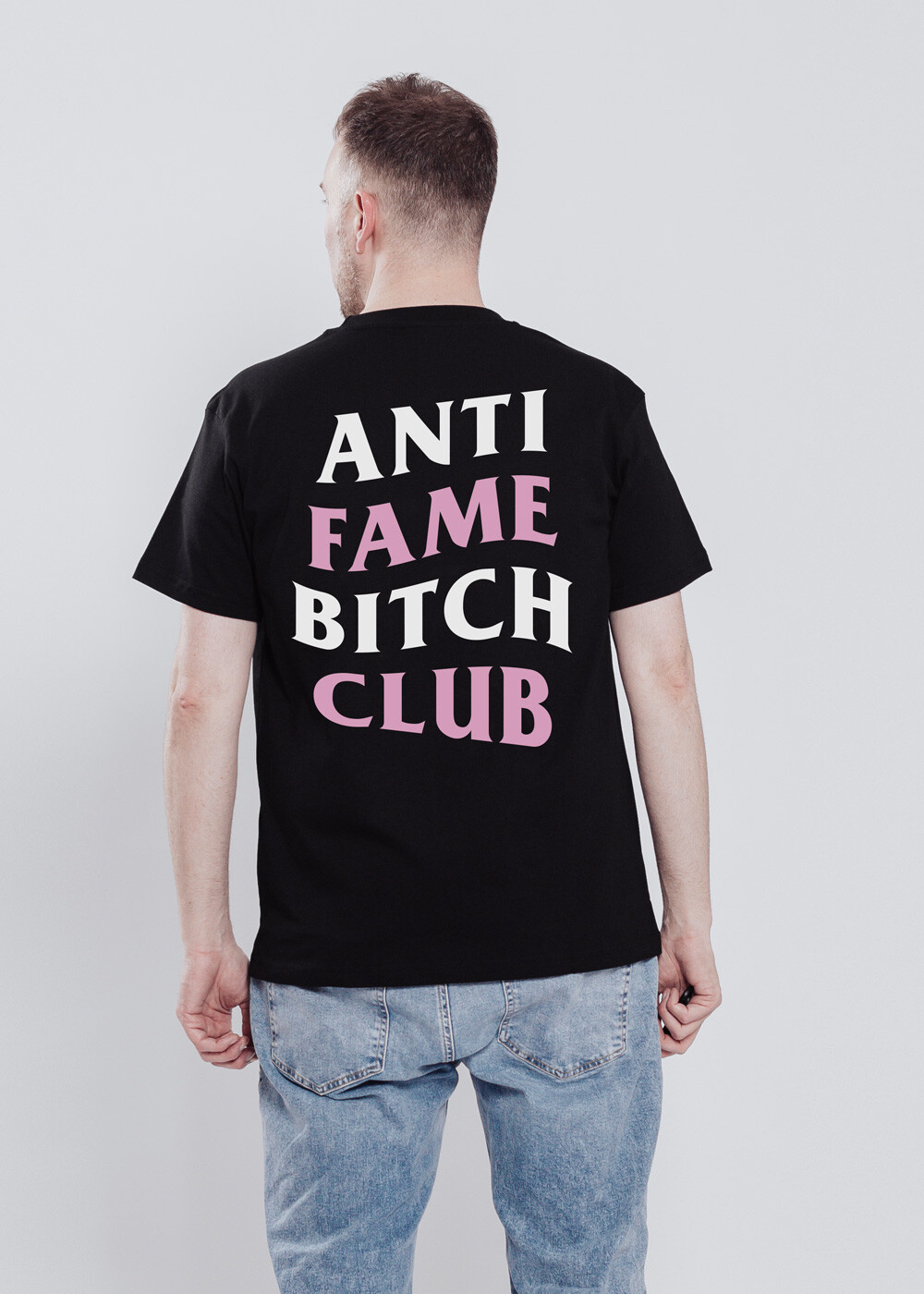 Aight* T-Shirt - "Anti Fame Bitch Club" black rosa