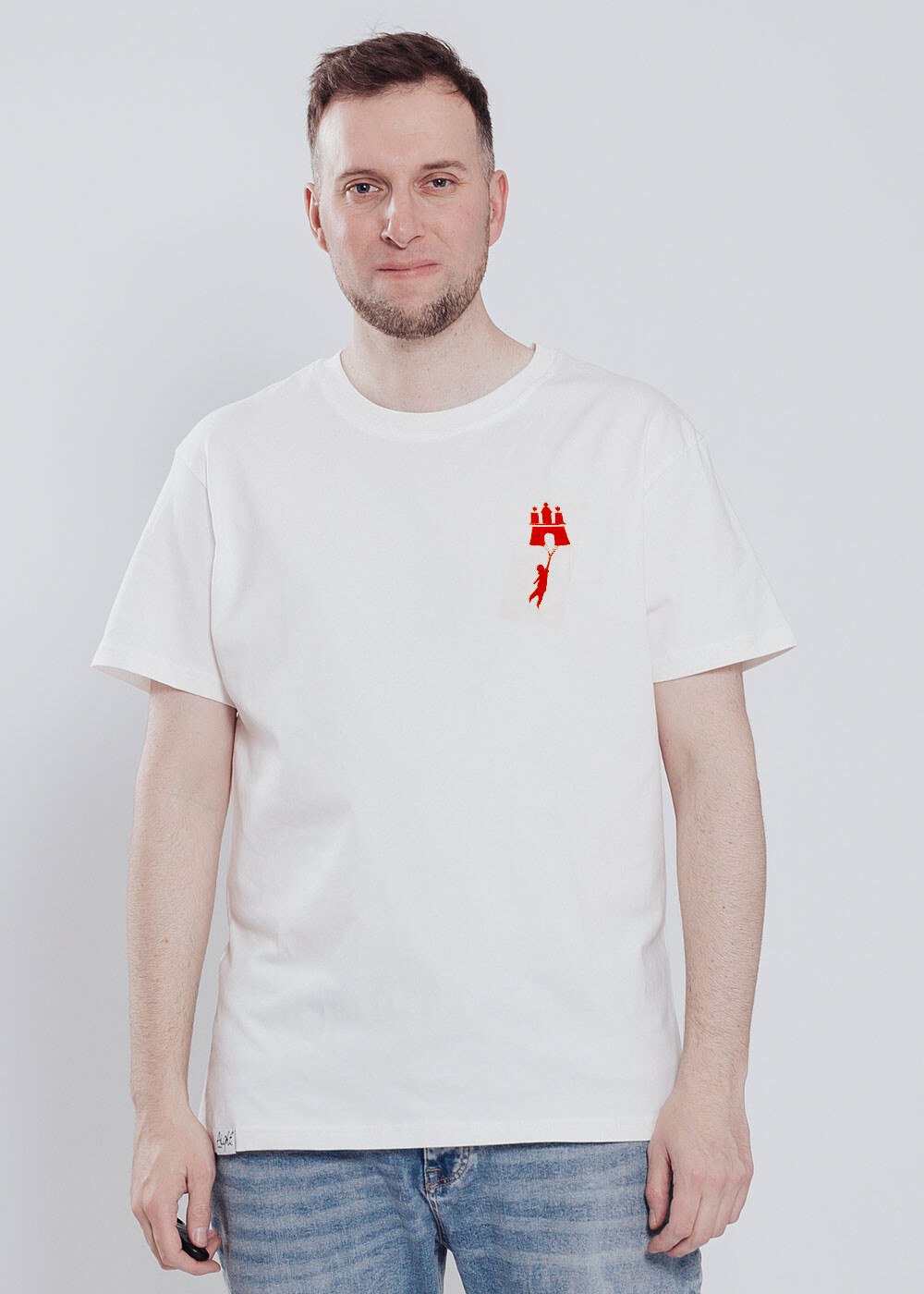 Aight* T-Shirt - "Flying" Altweiss Red
