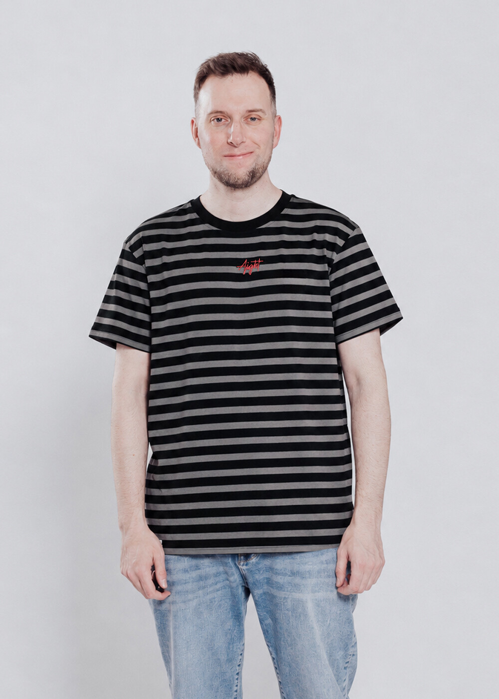 Aight* T-Shirt - "Tag" stripe pink
