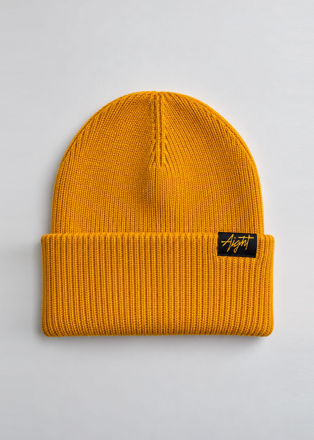 Aight* Knit Beanie - "Tag" mustard