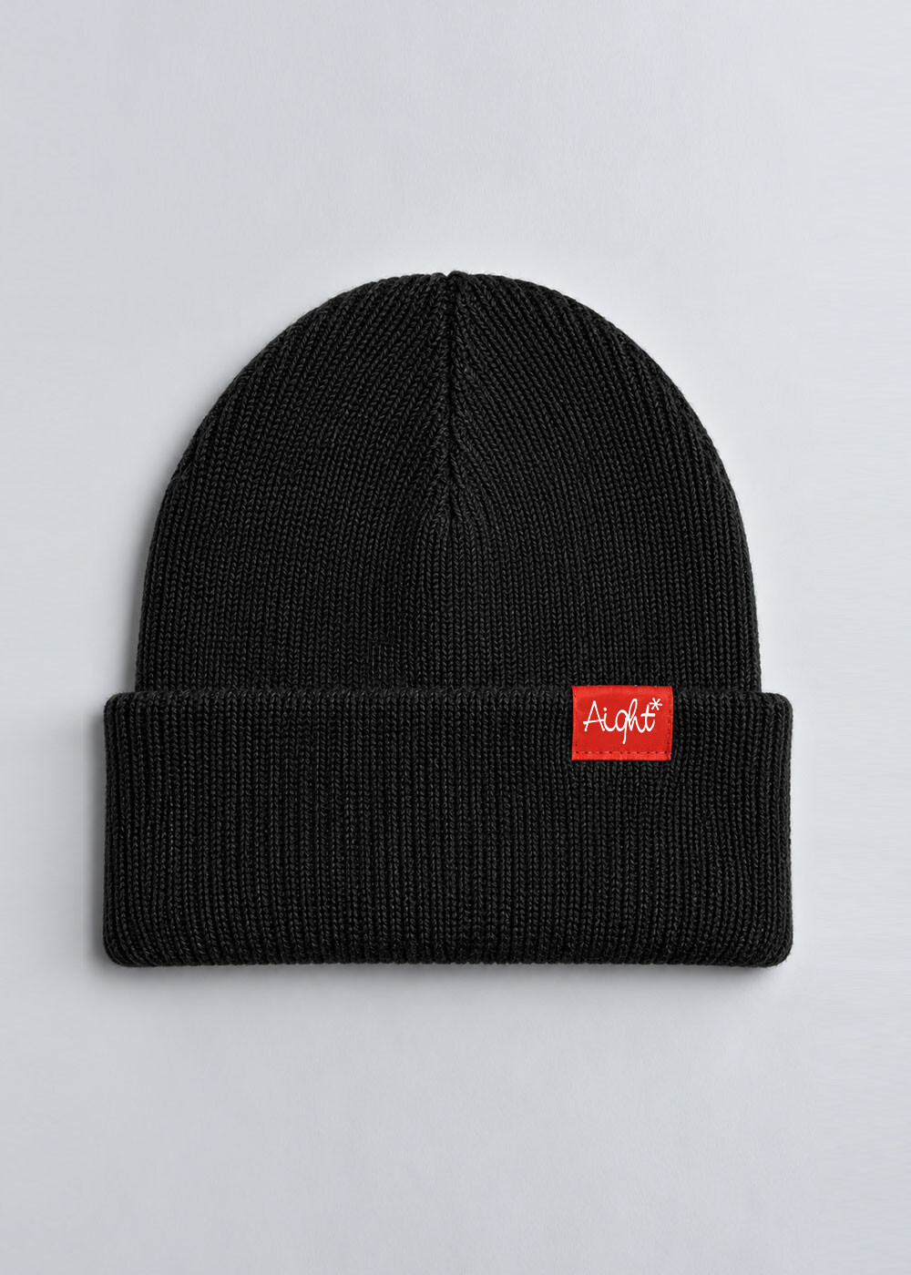 Aight* Knit Beanie - "OG" black red